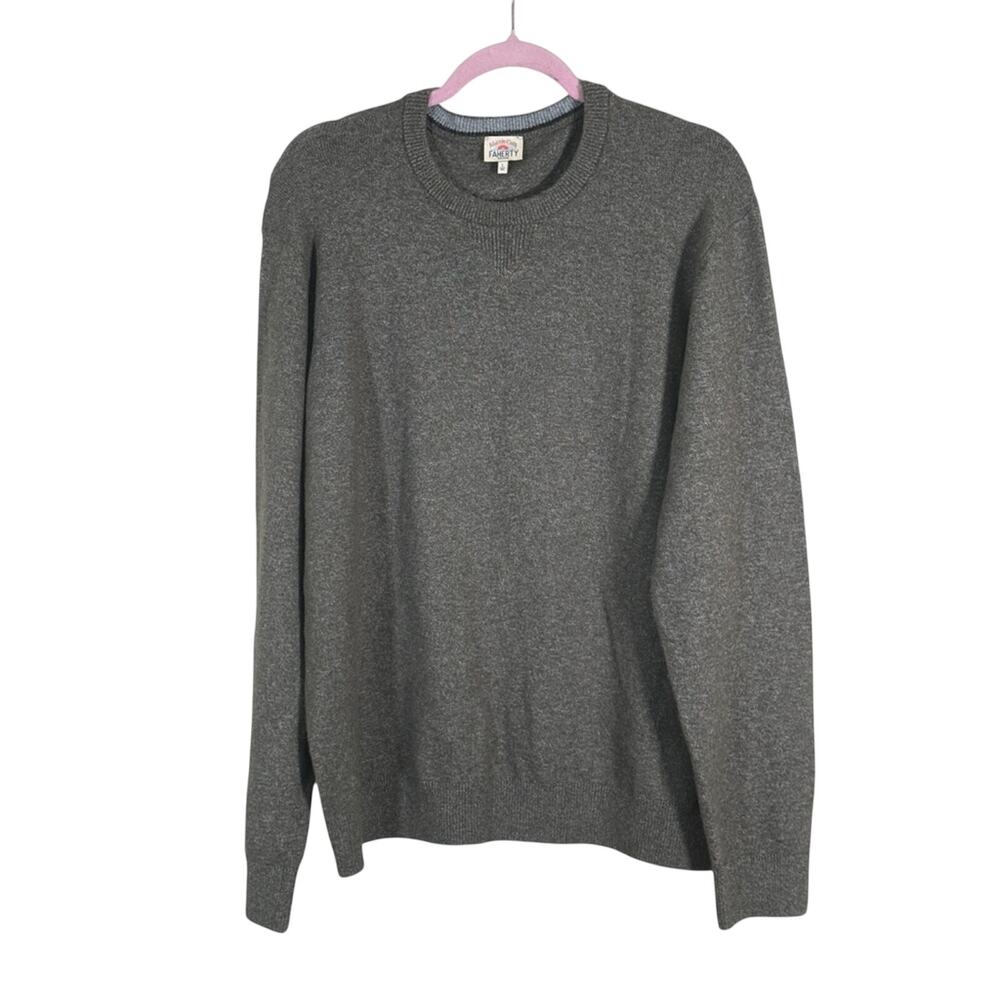Faherty Green Crew Neck Sweater Mens L Classic Cozycore Cabin Fall Casual Soft